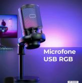 Microfone Usb Alta Qualidade de Áudio e Gravação C/ Led RGB Tomate MT-1060R