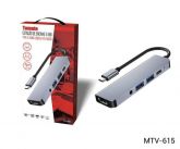 Hub Estação De Encaixe 3.0 5 em 1 TYPE-C+USB 3.0,HDMI 4K,TYPE-C PD,ÁUDIO P2 TOMATE MTV-615