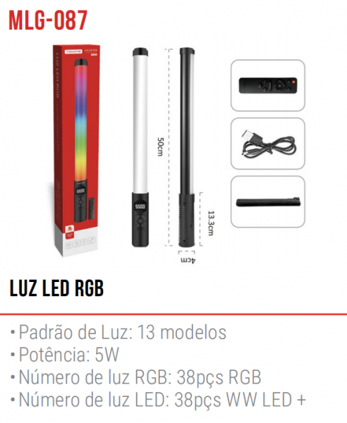 Luz de Led Preenchimento De Foto E Vídeo RGB 5W 16 modelos de luzes recarregável LOTUS LT-A520