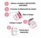 Mini Impressora Térmica Bluetooth Portátil Gatinho OI-1016