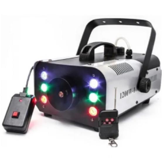 Máquina de Fumaça Com Controle e Led Rgb 110V 1200W Durawell XH-1200W 110V