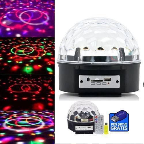 Globo Cristal Mágico Musical Sem Bluetooth Com LED 9 Cores LuaTek LK-306B-9