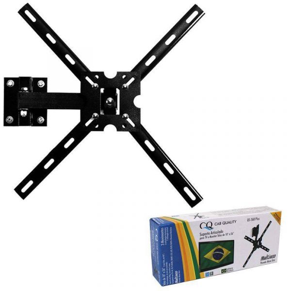 SUPORTE TV ARTICULADO PARA TV E MONITOR TELAS DE 10 A 56 POLEGADAS 3 MOVIMENTOS QUALITY QS560PLUS