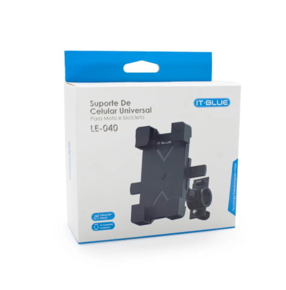 SUPORTE DE CELULAR PARA BICICLETA E MOTO IT-BLUE LE-040