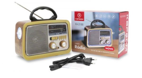 Rádio AM FM USB Com Bluetooth KAPBOM KA-3188T