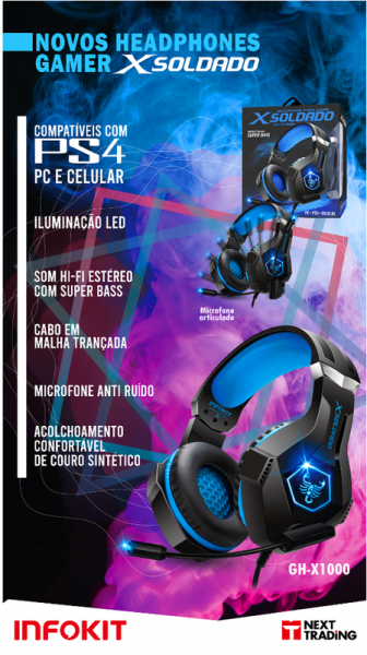 Fone Gamer Xsoldado  Celular Infokit GH-X1000