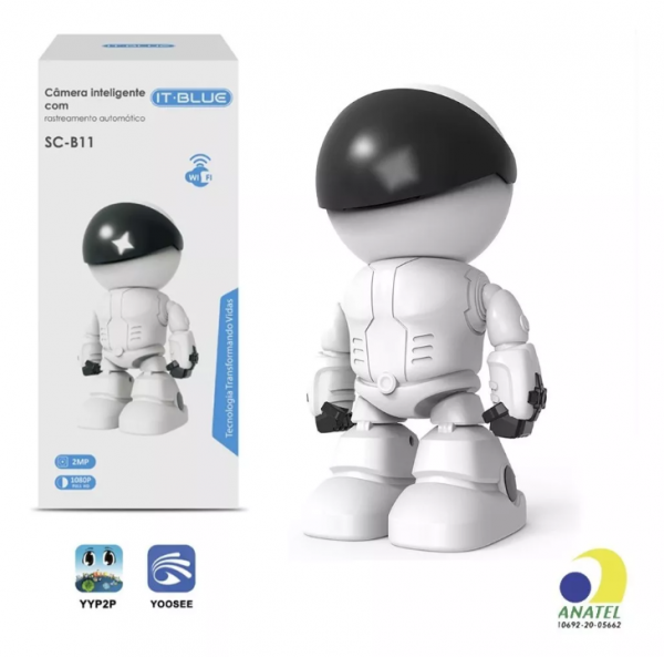 Astronauta Câmera De Segurança Wifi Com Resolução Full Hd 1080p Visão Nocturna IT BLUE SC-B11