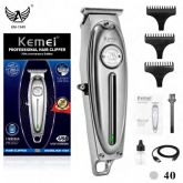 Máquina De Cortar Cabelo Profissional Display LCD Com Função Turbo Kemei Km-1933