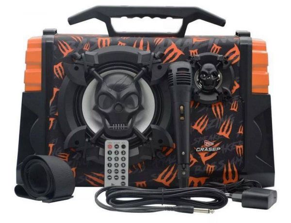 Caixa de som grande Grasep D-D05 Com Microfone e Controle