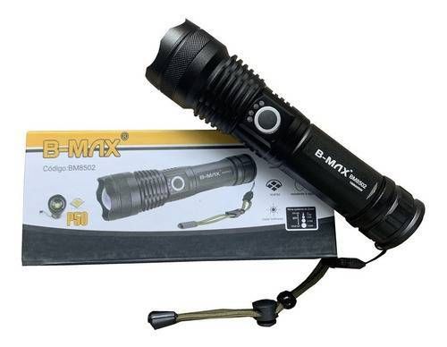 Lanterna Tática LED Potente XH-P50 Foco Zoom Ajustável Super Brilhante Bteria X900 BMAX BM-8502