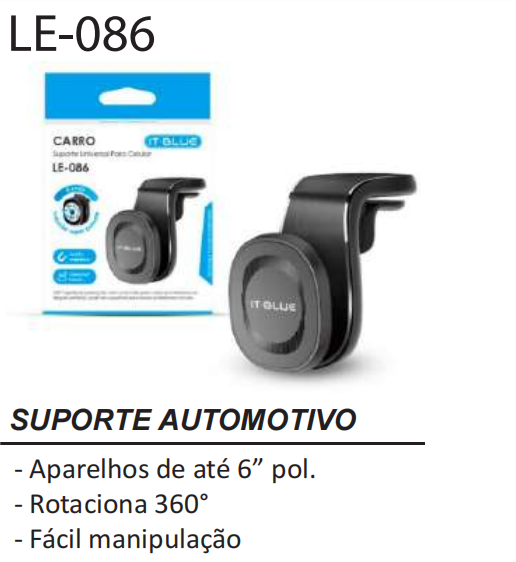 Suporte Veicular Magnético para saída de ar IT BLUE LE-086