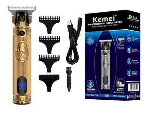 Máquina De Acabamento Pezinho/barba/Cabelo Kemei 1500mah de Bateria Com Visor Lcd Km-700H