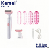 Depilador de pelos Feminino Prova d'agua TRIMMER Sem Fio Recarregável Kemei KM-113