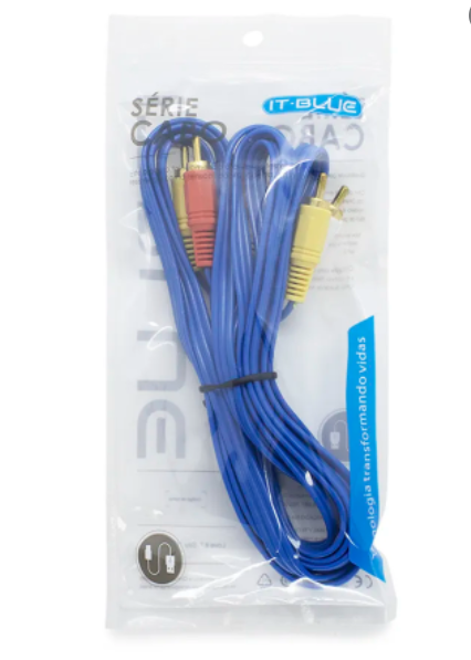 Cabo para DVD 3 RCA com 3 RCA 1.5M IT BLUE LE-1013