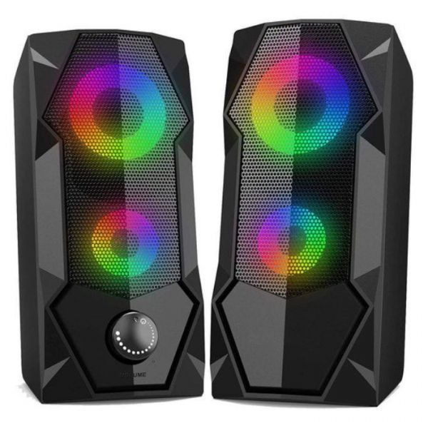 Caixa De Som Multimídia Gamer LED RGB Para PC e Notebook GoldenUltra Monster GT-N01/GT-G777